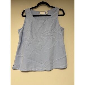 Chicos Size 1 Blue Sleeveless Tank Top V Neck Lightweight Casual Summer